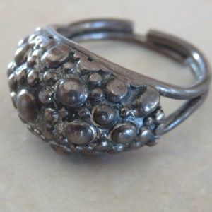 Vintage Pewter Ring - Random Hobnail style